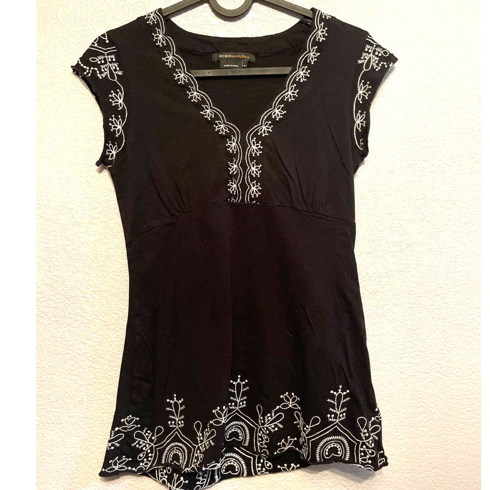 BCBG Max Azria black top M, boho, Y2K‎